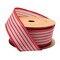 LaRibbons 1 1/2" Wired Ribbon | "Mini Striped" White/Red | 10 Yard Roll